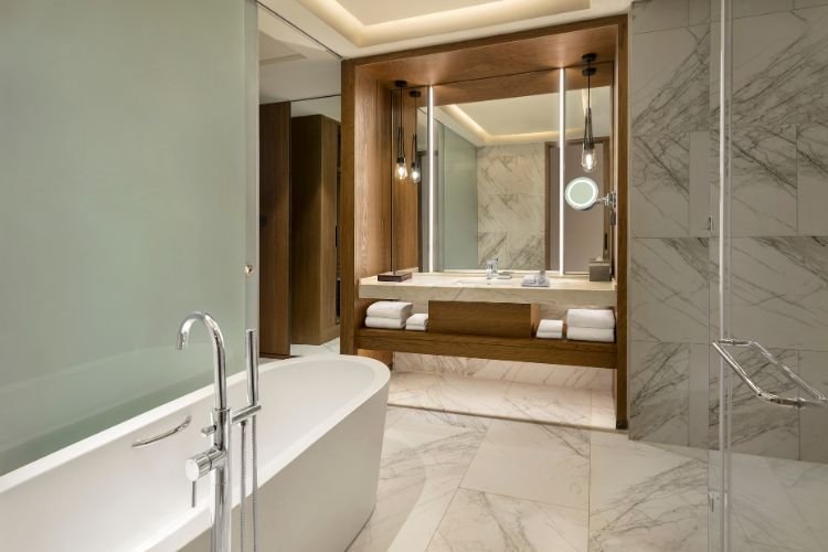Premium Room bathroom at JW Marriott Jim Corbett Resort & Spa